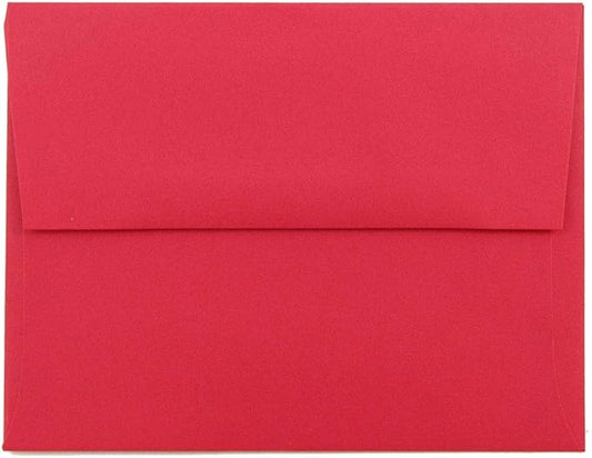 JAM PAPER A2 Colored Recycled Invitation Envelopes - 4 3/8 x 5 3/4 - Red Recycled - 50/Pack