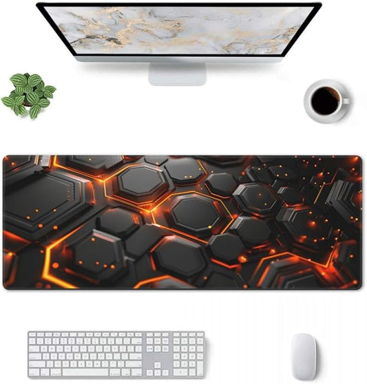 Desk Pad,Office Desk Mat 31.5"×11.8" Large Gaming Mouse Pad,Durable Extended Computer Mouse Pad,Waterproof Thick Big Mouse Pads with Non-Slip Rubber Base Office Home Black Marble
