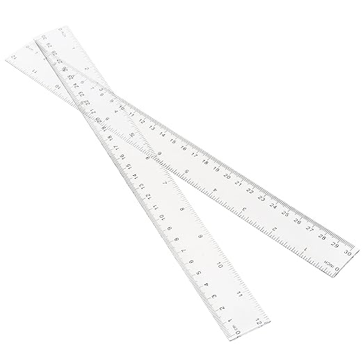 PINGEUI 100 Pack 12 Inches Clear Plastic Straight Rulers, Plastic Measuring Ruler with Inches and Metric Graduations, Measuring Tool for School and Office Supplies