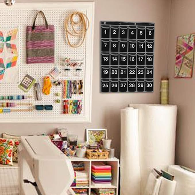 Eamay 30 Numbered Classroom Pocket Charts for Cell Phones and Calculators Holder Wall Door Mount Hanging Organizer