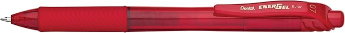 Pentel EnerGel-X Retractable Gel Pen, (0.7mm) Med. Line, Red Ink, 72-PK Canister (BL107PC72B)