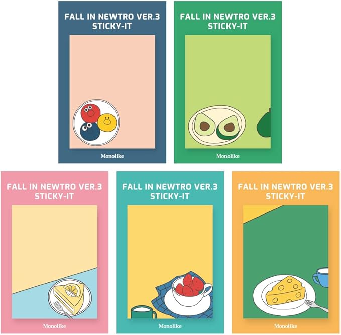Monolike Fall in newtro Ver.3 Sticky-it - 5p Set Self-Adhesive Memo Pad 50 Sheets