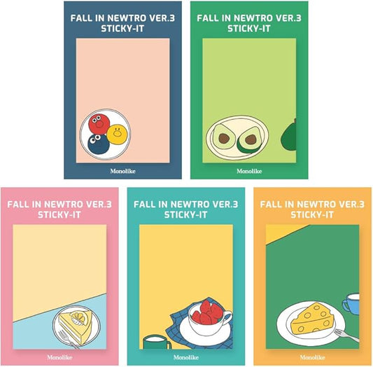 Monolike Fall in newtro Ver.3 Sticky-it - 5p Set Self-Adhesive Memo Pad 50 Sheets