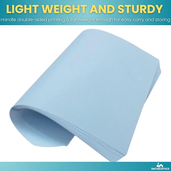 1InTheOffice Blue Copy Paper 8.5 x 11, Colored Copy Paper, Letter Size, 20lb Density, (500 Sheets)