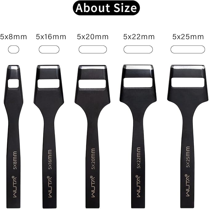 WUTA Belt Hole Puncher Oval Hole Cutter Strap Watch Band Flat Punch Tools Leather Hollow Punch for Leather Crafting (5 * 16mm)