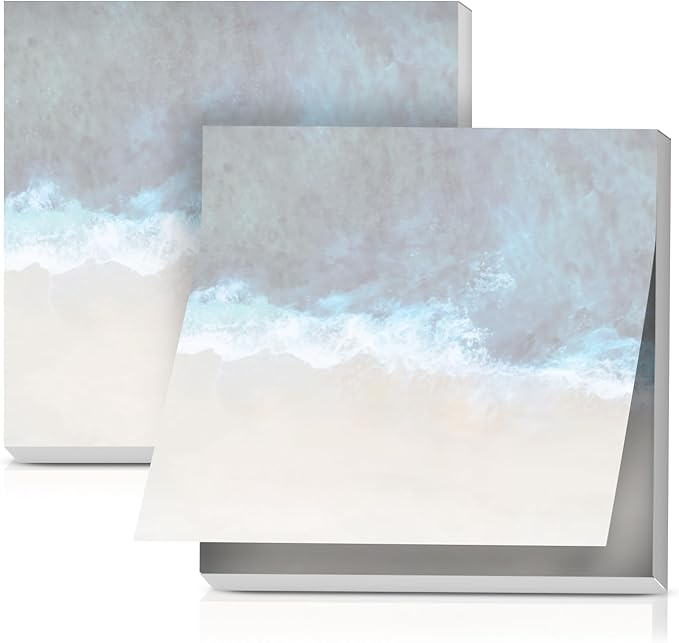 2 Pack Sticky Notes 3x3 Inches, Bright Cute Strong Sticking Power, Easy to Post for Home, Office, 80sheets/Pads, Sea Wave