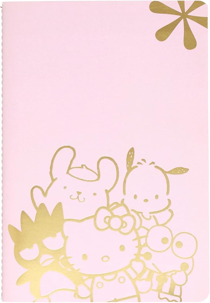 Erin Condren College Ruled Petite Journal - Hello Kitty and Friends Friendship Is Golden. 80 Lined Page Note Taking & Writing Notebook. Thick 80 lb. Mohawk Paper. Sewn-stitch binding
