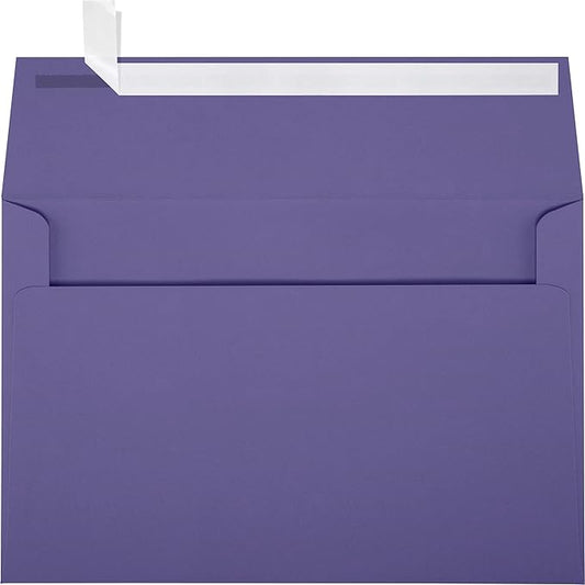 LUXPaper A9 Invitation Envelopes | Peel & Press | 5 3/4" x 8 3/4" | Wisteria Purple | 80lb. Text | 50 Qty