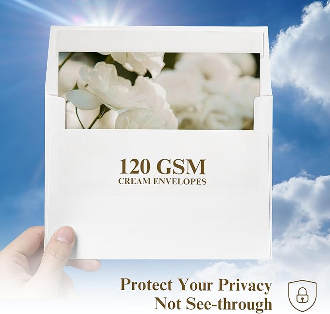 A2 White Envelopes Self Seal 100 Pack, Goefun 4.375 x 5.75 Printable Invitation Envelopes for 4.25 x 5.5 Cards, Photos, Weddings, Graduation, Baby Shower, 120 GSM