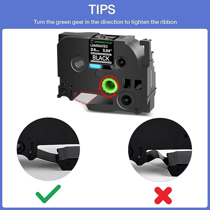 GREENCYCLE 3 Pack 24mm Black Label Tape Compatible for Brother P-Touch TZe-355 24mm 0.94 Laminated White on Black TZe TZ Tape TZ-355 for PT-D600 P700 D610BT P750W Label Maker