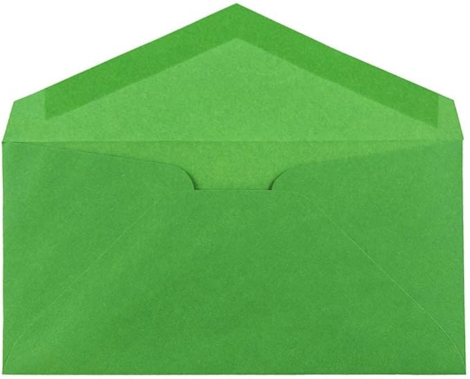 JAM PAPER Monarch Colored Envelopes - 3 7/8 x 7 1/2 - Green Recycled - 100/Pack
