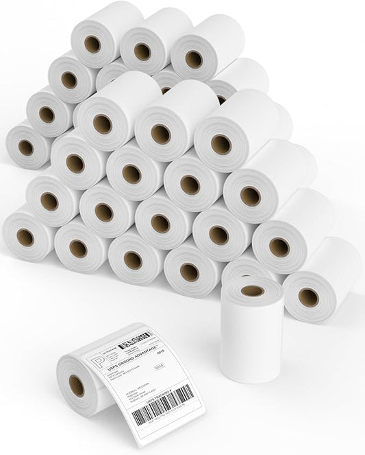 4x6 Thermal Labels Roll – 40 Rolls, 250 Labels/Roll – Perforated & Strong Adhesive Shipping Labels 4x6 – Commercial Grade Thermal Printer Labels for Shipping and Mailing