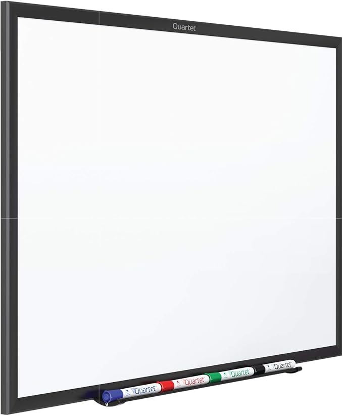 Quartet Whiteboard, Non-Magnetic Dry Erase White Board, 8' x 4', Total Erase, Black Aluminum Frame (S538B)
