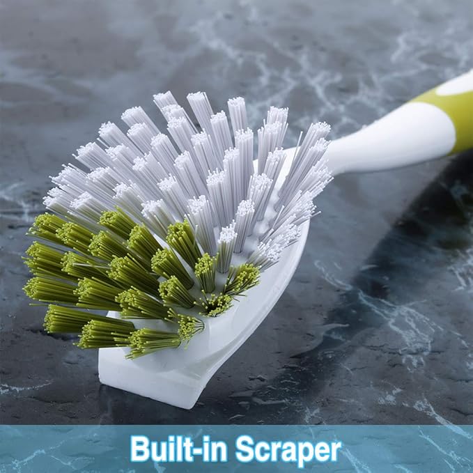 Dish Brush, Dish Scrubber & Kitchen Scrub Brush for Dishes, Pots, Pans, Sink, Cast Iron, Yellow-green 20 Pack