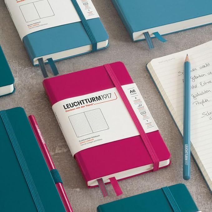 LEUCHTTURM1917 - Notebook Softcover Pocket A6-123 Numbered Pages for Writing and Journaling (Dotted, Lemon)