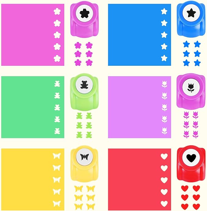 UCEC 42 Pack Craft Scissors Decorative Edge, Hole Punch Shapes Craft, Cardstock Paper for DIY Art, Crafts, Scrapbook, Card Making, School Supplies