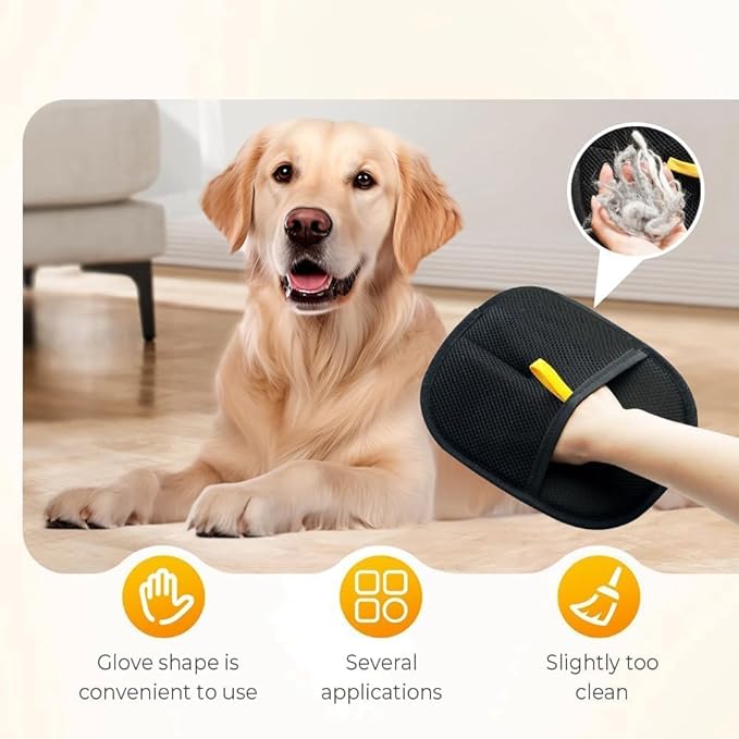 Pet Hair Remover Glove, Cat Grooming Gloves, Reusable Static Removal Glove for Pet Hair, Versatile Dog Grooming Gloves for Couch, Furniture, Carpet, Car Seat (2PCS)