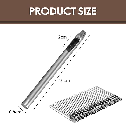 ZJchao 20pcs Leather Punch Set Multiple Shapes Carbon Steel Hollow Punch for Belts Watch Straps Wallets Fabric Thin Leather 5mm Belt Hole Puncher