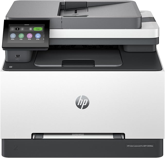 HP Color Laserjet Pro MFP 3301fdw Wireless All-in-One Color Laser Printer, Office Printer, Scanner, Copier, Fax, ADF, Duplex, Best-for-Office (499Q5F)