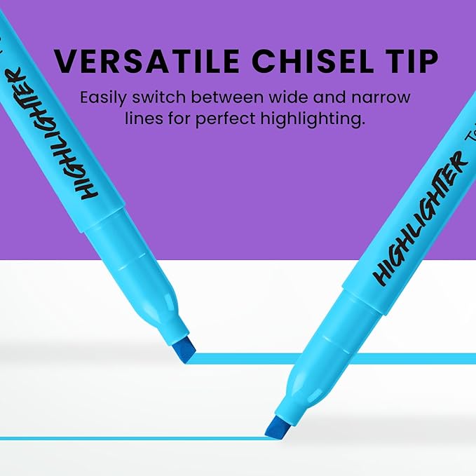 Taja 30 Pack Highlighters Bulk Assorted Bright Colors, 6 Colors Chisel Tip Highlighters Markers Set with No Bleed Ink, Perfect for School & Office Supplies