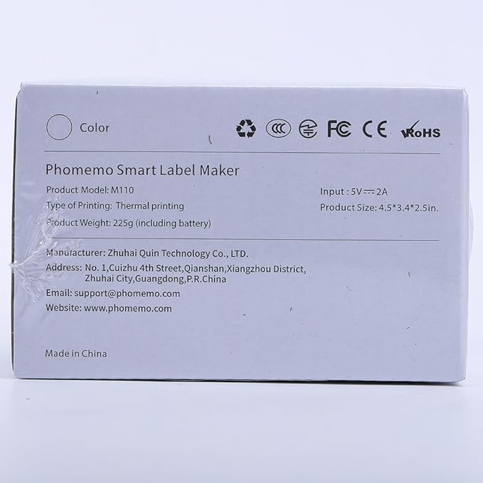 Phomemo M110 Label Makers - Barcode Label Printer Bluetooth Label Maker Portable Thermal Printer for Small Business, Address, Barcode, Logo, Clothing, Mailing, Sticker Printers for Phones & PC, Black