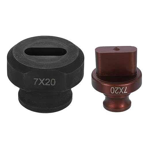 HARFINGTON Hydraulic Hole Punch Die 7x20mm Oval Hole 40Cr Steel Electric Punching Kit for MHP-20 JP-20 Electric Punching Machine, Burgundy & Black