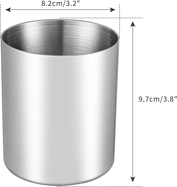 Silver Pencil Holder for Desk,304 Stainless Steel Desktop Pen Holder,Pencil Holder,Pencil Cup,Pencil Pot, Makeup Brush Holder,Stationery Organizer