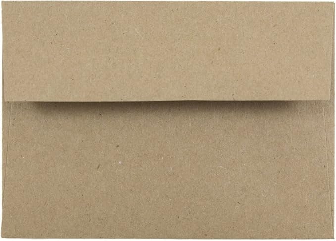 JAM PAPER 4Bar A1 Premium Invitation Envelopes - 3 5/8 x 5 1/8 - Brown Kraft Paper Bag - Bulk 500/Box