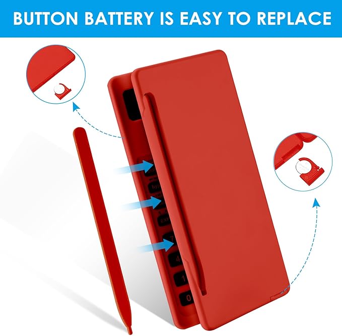 Scientific Calculators for Students, Red Math Calculator with Notepad,10-Digit Large Screen, Classroom Must Haves for Middle High School Supplies & College (Red)