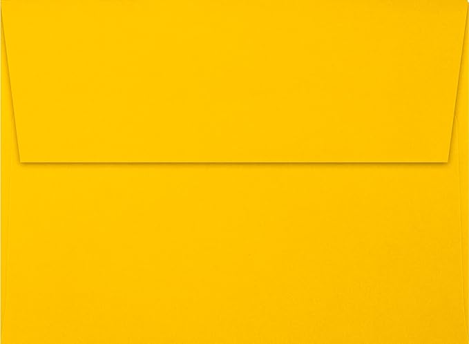 LUXPaper A7 Invitation Envelopes | Peel & Press | 5 1/4" x 7 1/4" | Sunflower Yellow | 80lb. Text | 250 Qty