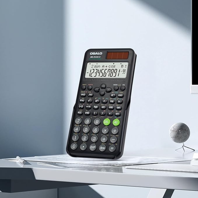 OSALO Scientific Calculator 401 Function 10+2 Digits Display Solar Battery Calculators Fraction Statistics Integral for Middle and High School College Students (OS 991MS 2nd Edition)