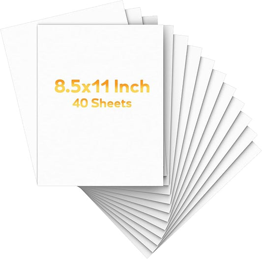 White Cardstock 8.5 x 11,White Card Stock,Cardstock Paper,Copy Paper for Printer,40 Sheets Card Stock Paper for Invitations,Menus,DIY Cards,Tags,Cards Making,Certificate,Construction,Office Printing
