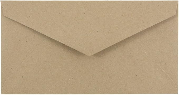 JAM PAPER Monarch Premium Envelopes - 3 7/8 x 7 1/2 - Brown Kraft Paper Bag - 100/Pack