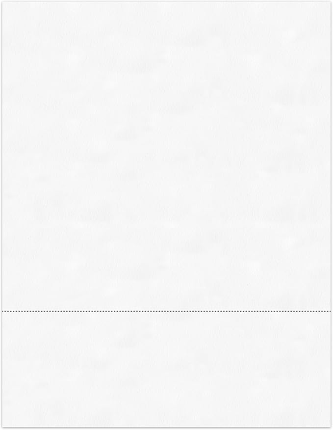 PrintWorks Professional 3" Horizontal Perforated Paper 8.5” x 11” - Perfect For W-2, 1099, & Statement Use - Made in the USA - 500 Sheets - 24 Lb - Printer Compatible - White (04168)