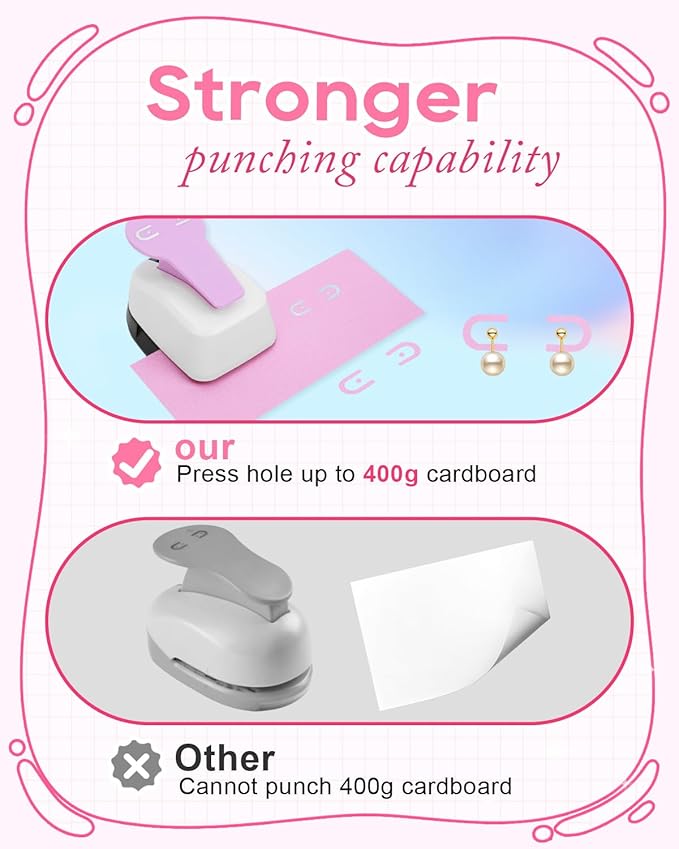 UCEC Leverback Earring Card Punch, Earring Hanging Card Hole Punch, Earring Hole Puncher Earring Cards with Holes for Selling & Displaying Jewelry to DIY