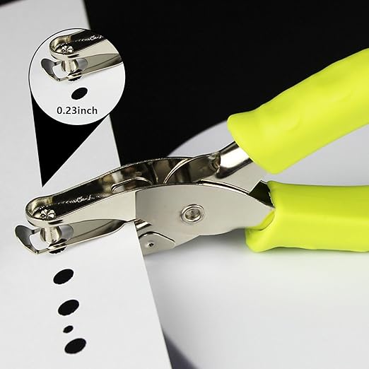 12 Pcs Single Hole Puncher, 1/4 Inch Metal Handheld Hole Punch with Soft Grip, Circle Shape Single Hole Puncher for Craft Paper Labels Greeting Cards Notebook(Multicolor)