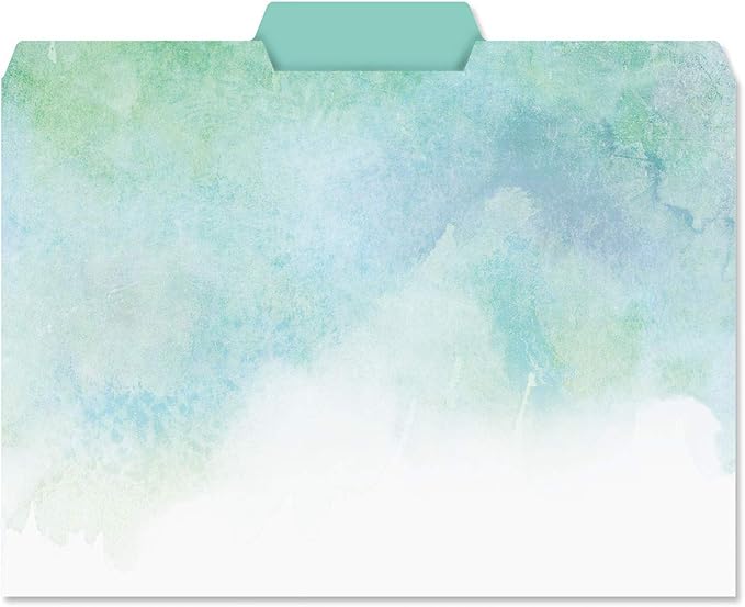 Current Brushstrokes File Folders Value Pack - Bulk Set of 24, 6 Pretty Decorative Designs, 1/3 Cut Tabs, Heavy-Duty Paper Stock, Office Supplies for Home & Work, 9-½” x 11-¾” Letter Size