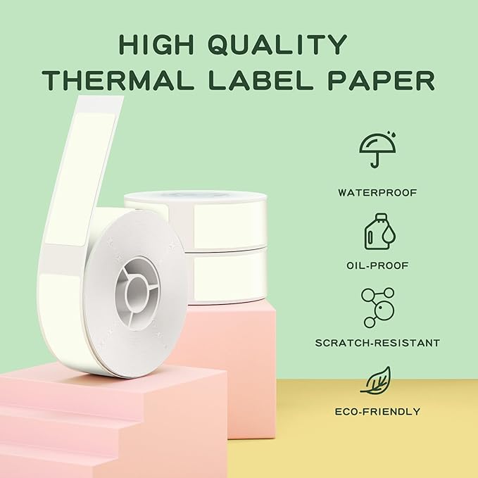 NIIMBOT D11 Luminous Label Maker Tape 3 Rolls Adhesive Label Paper 0.51" X 1.38" (13 X 35mm) 90 Labels/Roll, Compatible for NIIMBOT D11 D110 Label Printer, 3-Roll