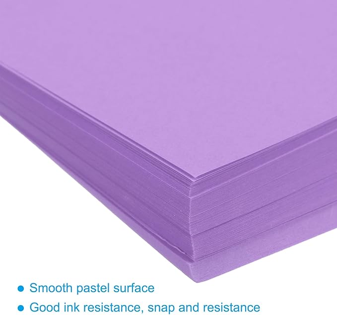 MECCANIXITY 125 Sheets A4 Colored Print Copy Paper 8.5" x 11" Origami Paper Printer Paper 80gsm for Printing, Document Copying, Art Craft, Light Purple
