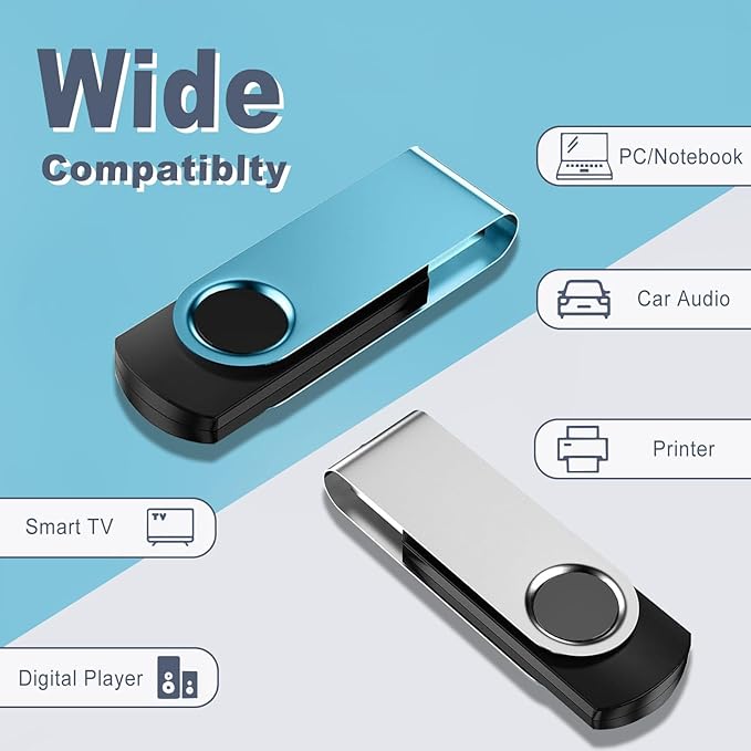 16GB USB Flash Drive 10 Pack 16 GB Thumb Drives TATMOHIK 2.0 USB Drive Bulk 16G Swivel Design Flash Drives Pack with LED Indicator 16 Gig Jump Drives Multipack Zip Drive Memory Stick PenDrive