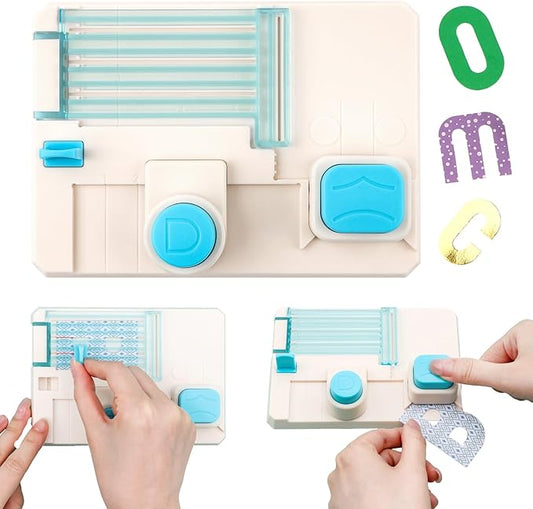 BAOFALI Mini Alphabet Punch Board, 6x4.25inch Paper Hole Punches for DIY Craft Cards Scrapbooking Party Decor,Custom DIY Crafting Projects, Banners, Signs, Cards, Creating Letters, Numbers