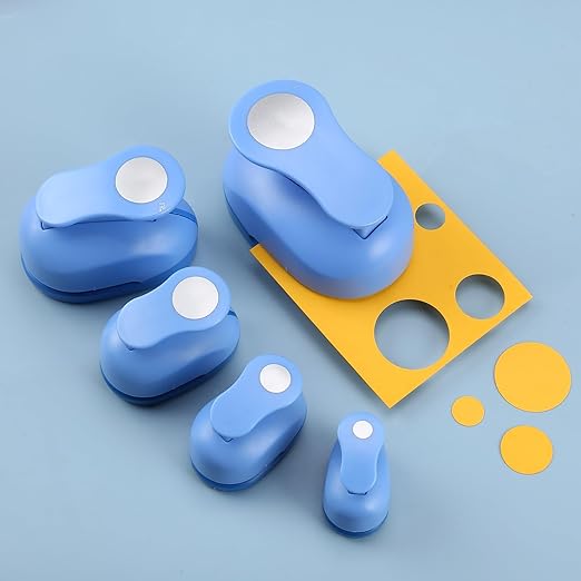MyArTool Circle Hole Punch Set, 3/8 Inch, 5/8 Inch, 1 Inch, 1.5 Inch, 2 Inch, 5 Different Size Circle Paper Punch for Scrapbooking, Card Making, DIY Photo Albums, Gift Tags, Homemade Confetti