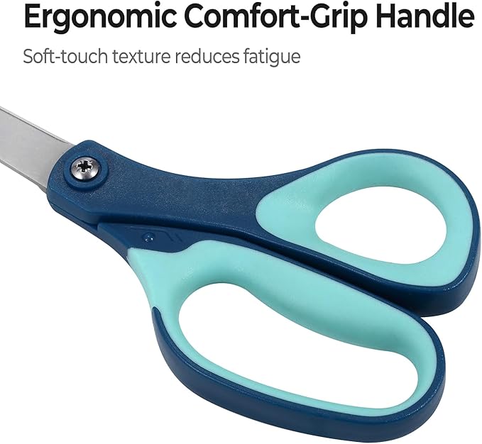 LIVINGO Titanium Scissors All Purpose - 3 Pack 8.5” Sharp Stainless Steel Heavy Duty Shears for Office Home Crafting Cutting Paper Fabric