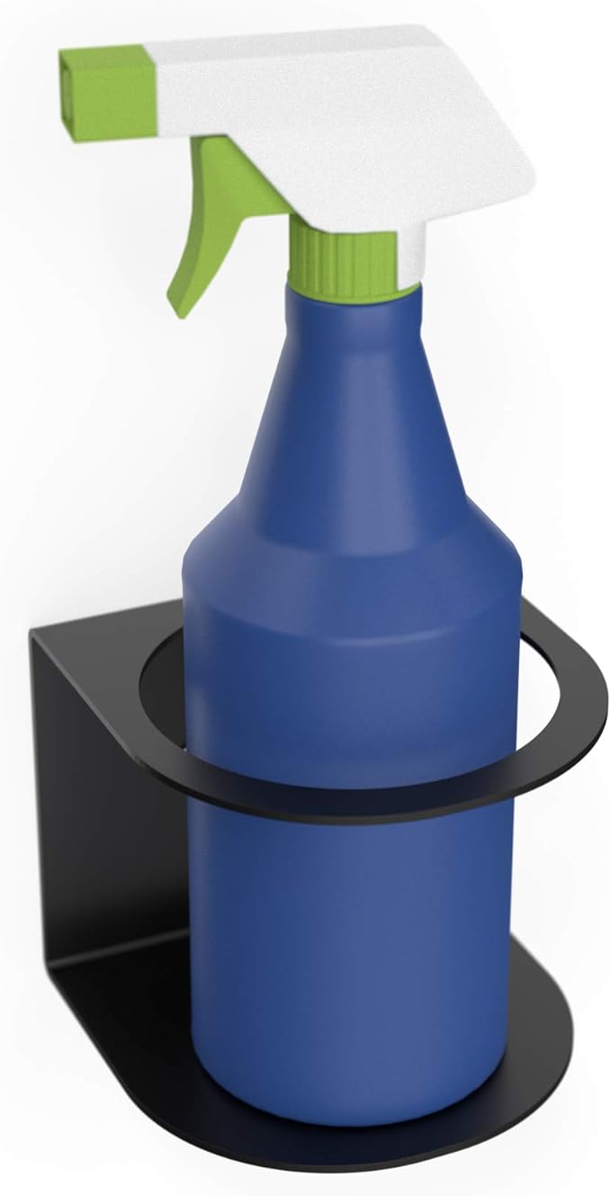 Koova All-Purpose Spray Bottle Holder | Easy Install Wall Mount - Hardware Included | Heavy-Duty Powder Coated Steel Storage Rack for Garage And Home | Craft Workspace Paint Bottle Organizer USA Made