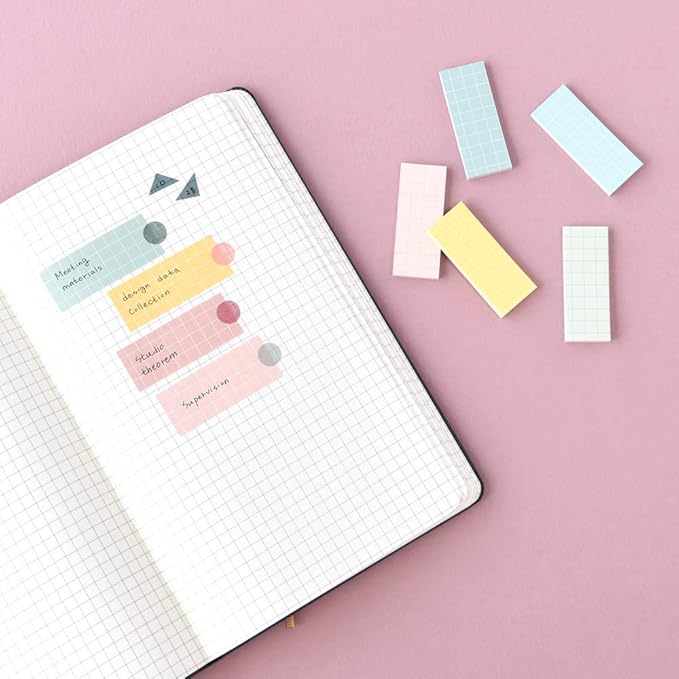Monolike Color Palette Sticky Grid 500 C Set 4p - Self-Adhesive Memo Pad 30 Sheets