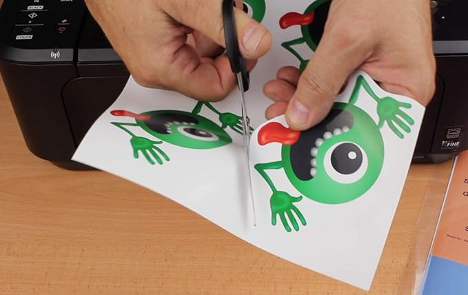 PPD Premium Printable Sticker Paper for Inkjet Printer - 20 Sheets Photo Quality Paper 8.5 x 11 - Self-Adhesive and Instant Dry - PPD-73-20