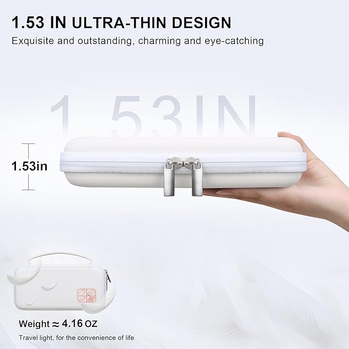 BOVKE Hard Travel Case for Texas Instruments TI-84 Plus CE/TI-84 Plus/TI-83 Plus CE/TI-83 Plus/Casio fx-9750GIII Graphing Calculator, Mesh Pocket for USB Cables, Manual, Pens, Accessories, White