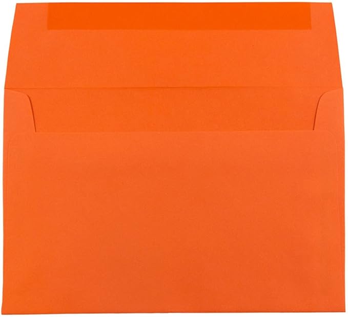 JAM PAPER A7 Colored Invitation Envelopes - 5 1/4 x 7 1/4 - Orange Recycled - 50/Pack