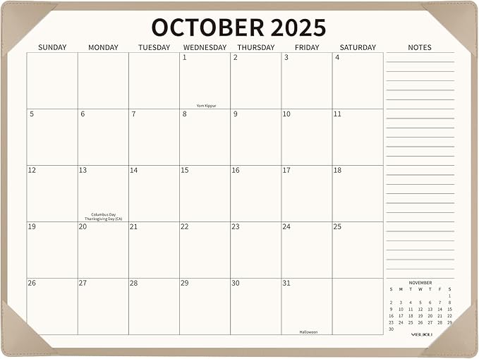 Desk Calendar 2025-2026 Large 22x17, July 2025-December 2026, 18 Months Big Desk Pad Calendar with Desktop Mat and Plastic Cover for Home Office School Planning, Apricot