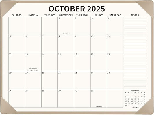 Desk Calendar 2025-2026 Large 22x17, July 2025-December 2026, 18 Months Big Desk Pad Calendar with Desktop Mat and Plastic Cover for Home Office School Planning, Apricot